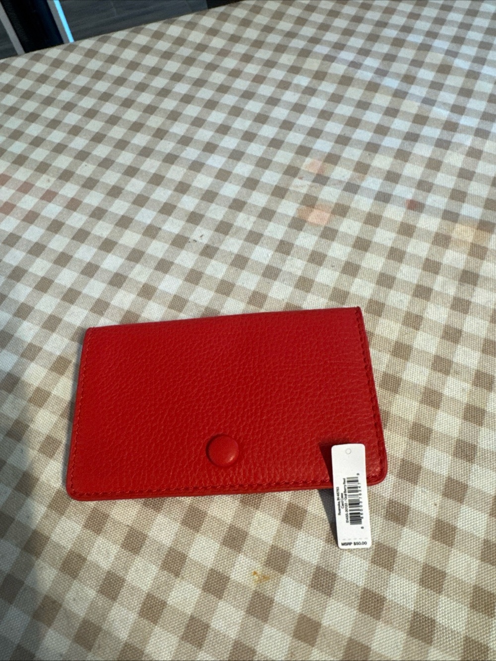 Red Leather Snap Card Wallet Vera Bradley